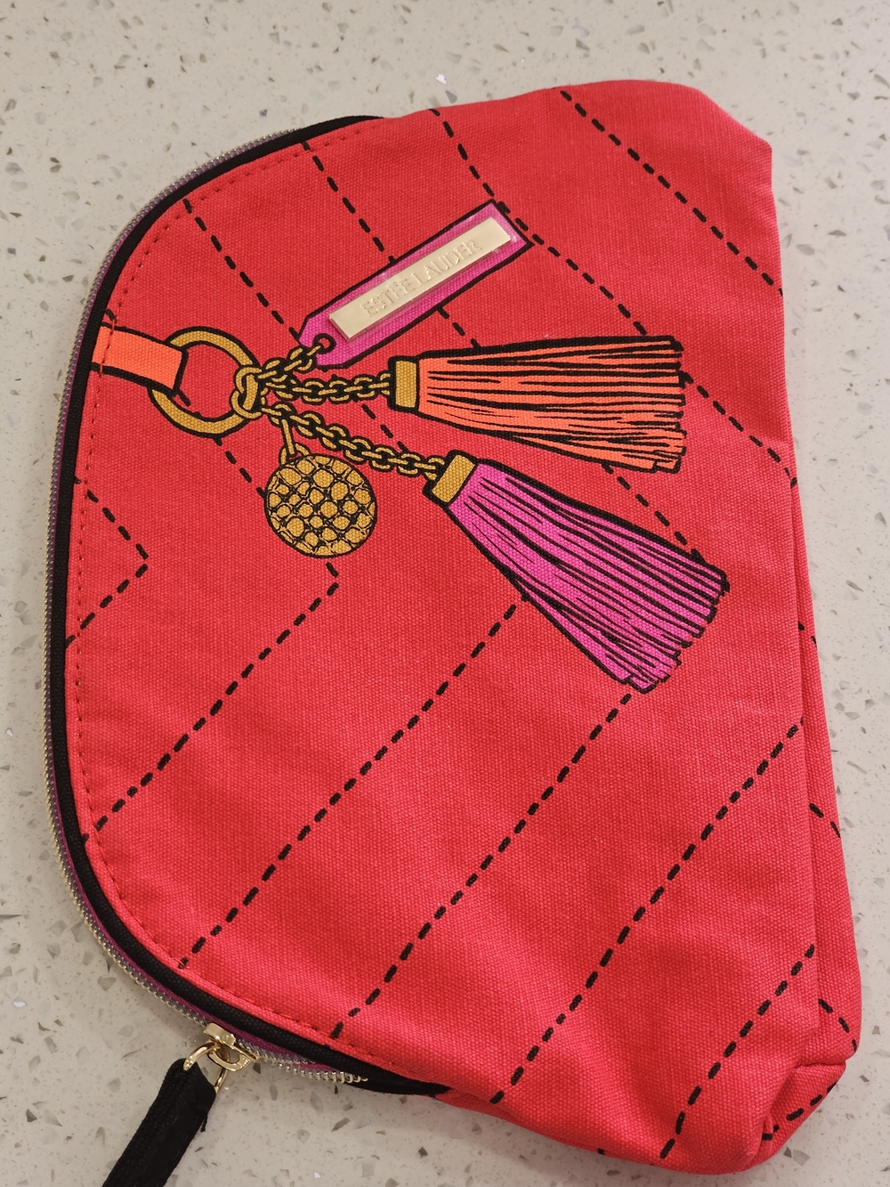 Estee Lauder Red Tassel Cosmetic Bag